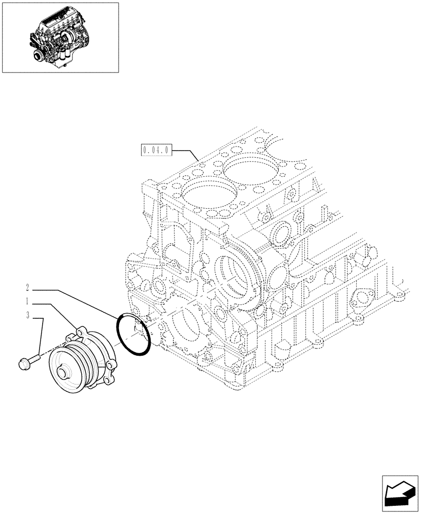 Схема запчастей Case F3AE0684P E906 - (0.32.0[01]) - WATER PUMP & RELATED PARTS (504154377) 