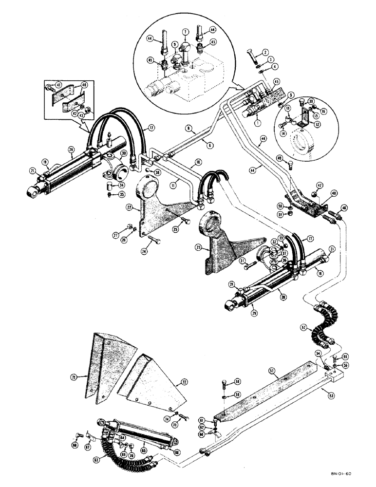 Схема запчастей Case 310D - (146) - HYDRAULIC CROWN TILT BULLDOZER HYDRAULICS, LIFT CYLINDER HYDRAULICS (07) - HYDRAULIC SYSTEM