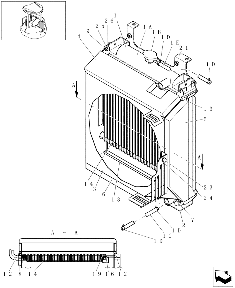 Схема запчастей Case CX31B - (0.003[03]) - RADIATOR - COMPONENTS (10) - ENGINE