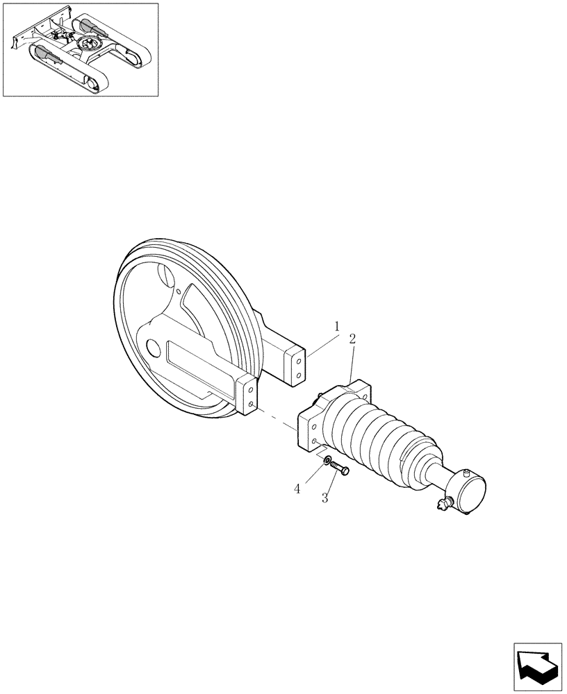 Схема запчастей Case CX27B - (3.020[03]) - IDLER ADJUSTER CRAWLERS RH (03) - Section 3