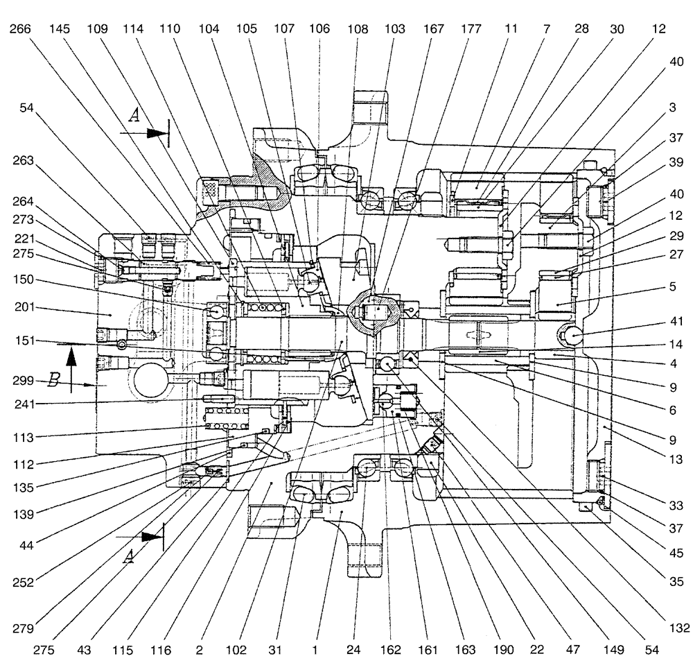 Схема запчастей Case CX36B - (07-019[01]) - MOTOR ASSY (PROPELLING) (35) - HYDRAULIC SYSTEMS