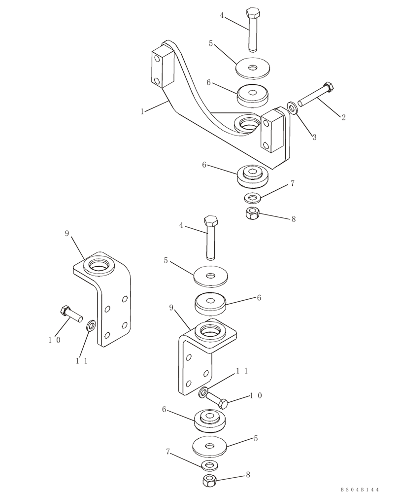 Схема запчастей Case 650K - (02-01) - ENGINE - MOUNTING (02) - ENGINE