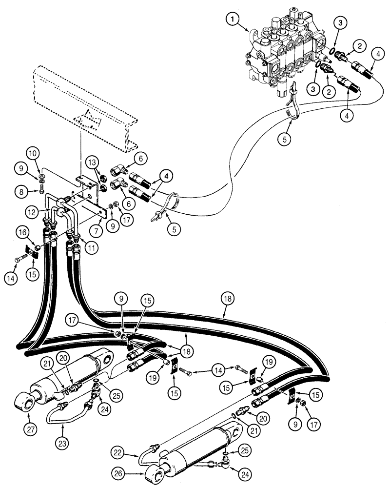 Схема запчастей Case 1150H - (08-11) - HYDRAULICS - RIPPER CIRCUIT (08) - HYDRAULICS