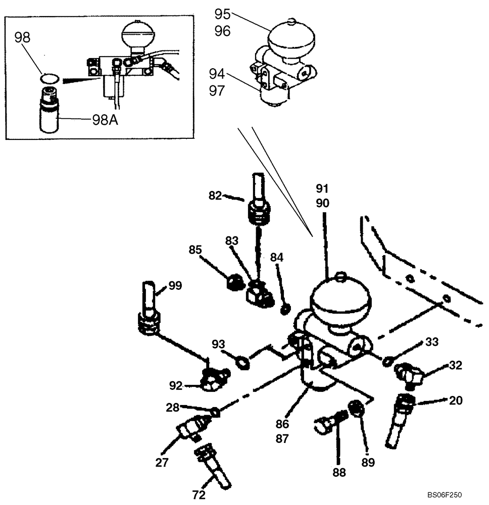 Схема запчастей Case CX130 - (08-057) - ACCUMULATOR - PILOT PRESSURE, RETURN LINES (DAC0713246 - ) (08) - HYDRAULICS