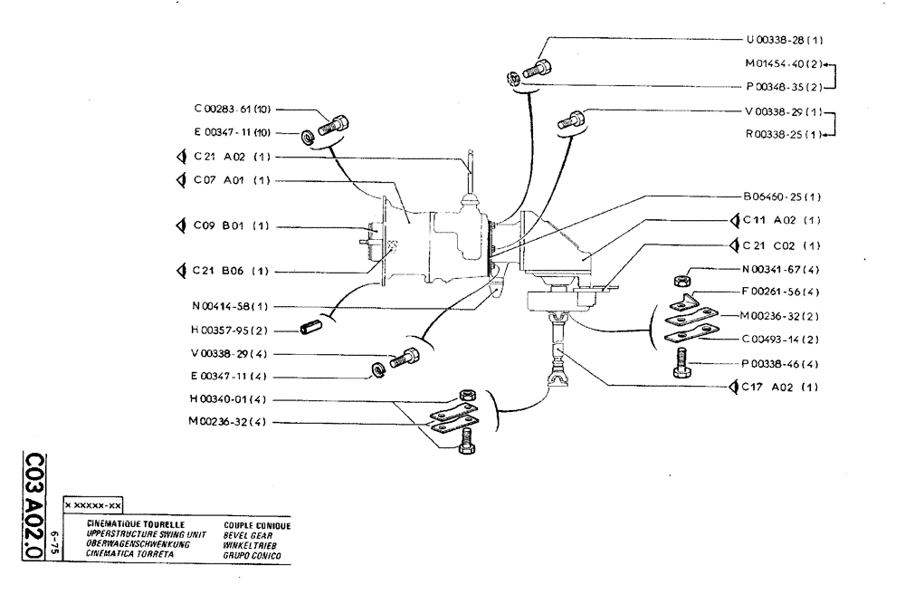 Схема запчастей Case TY45 - (C03 A02.0) - UPPERSTRUCTURE SWING UNIT - BEVEL GEAR (05) - UPPERSTRUCTURE CHASSIS