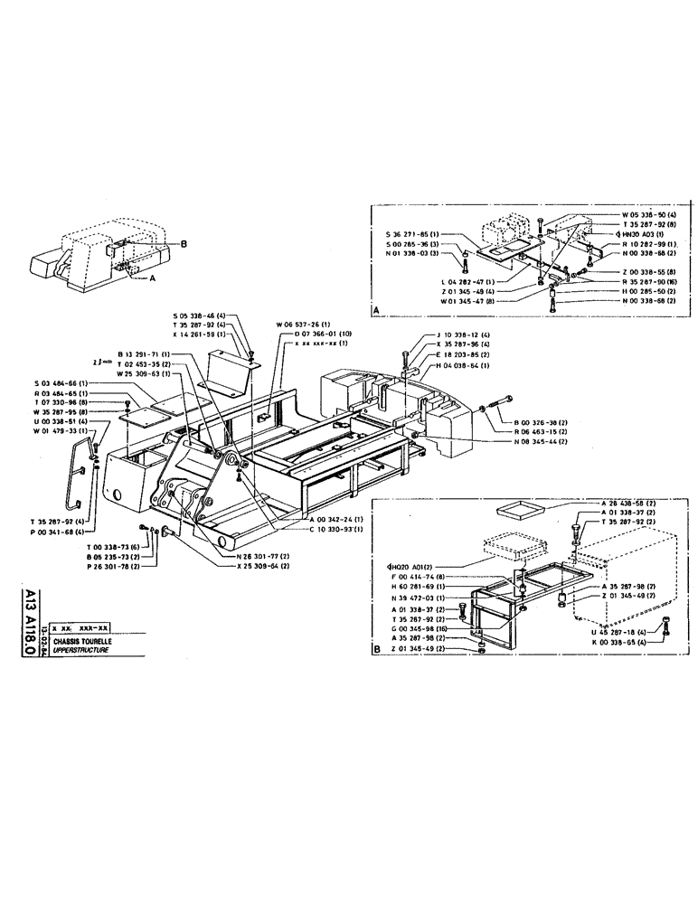 Схема запчастей Case 220 - (B-009) - UPPERSTRUCTURE (05) - UPPERSTRUCTURE CHASSIS