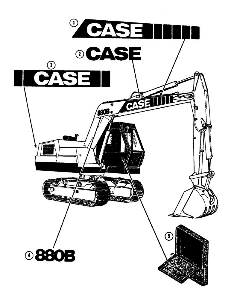 Схема запчастей Case 880B - (280) - DECALS (05) - UPPERSTRUCTURE CHASSIS