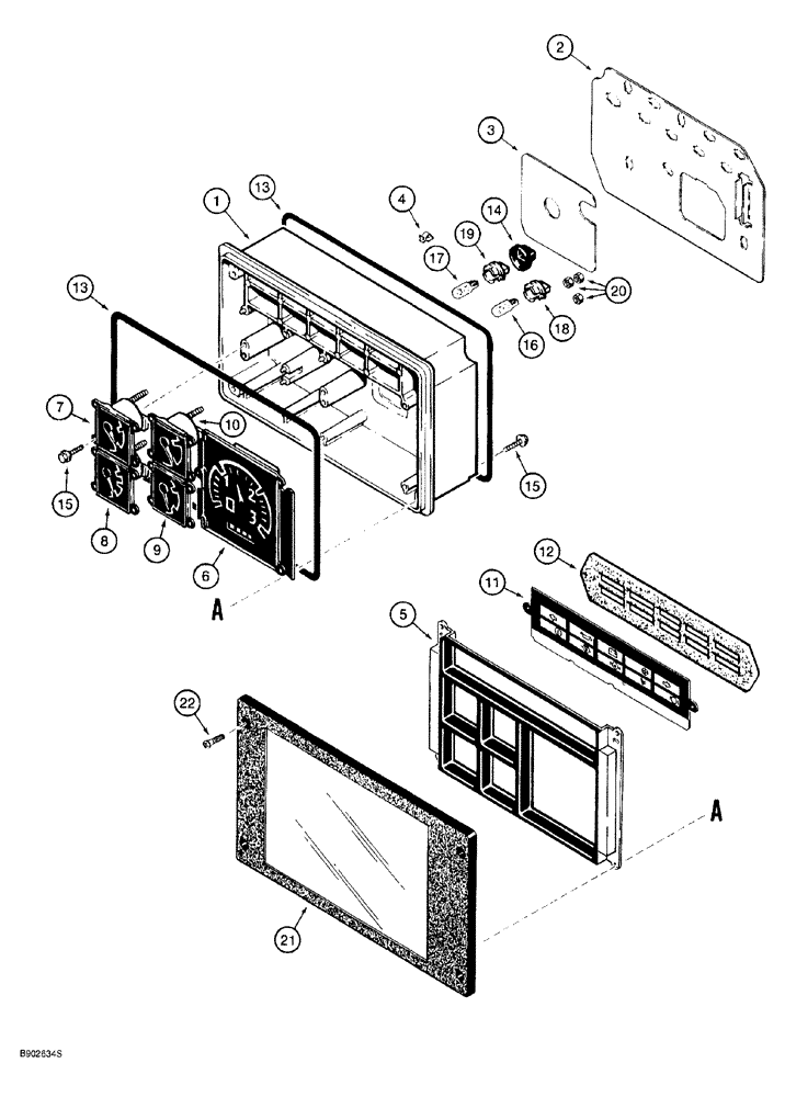 Схема запчастей Case 580SL - (4-026) - INSTRUMENT CLUSTER (04) - ELECTRICAL SYSTEMS