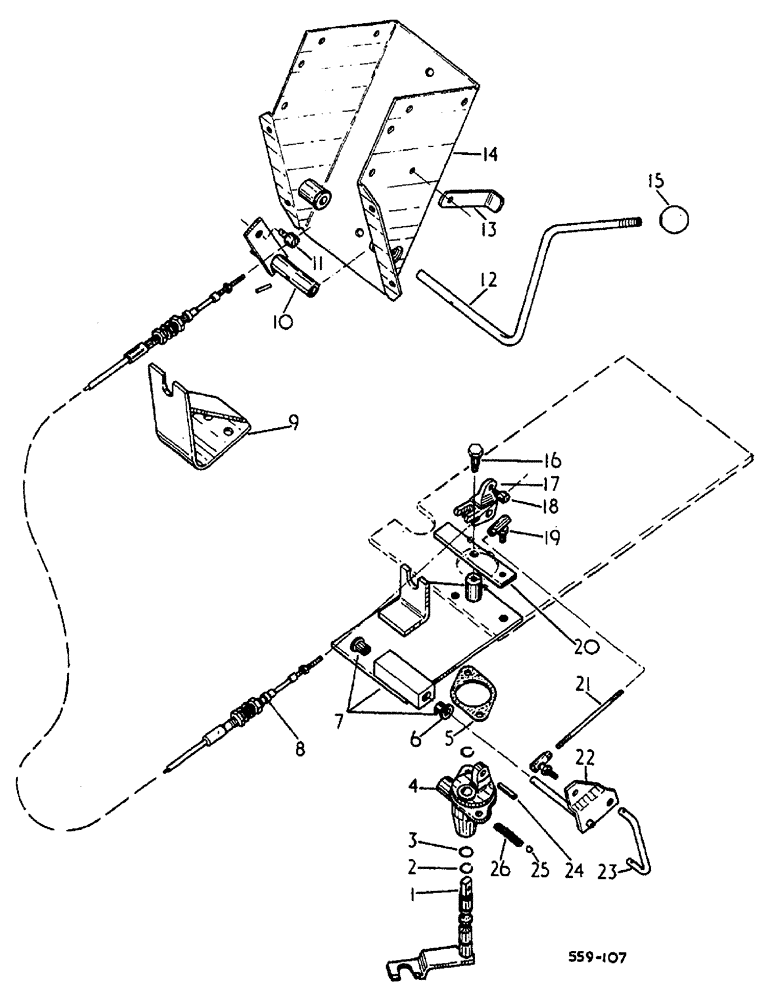 Схема запчастей Case 3400 - (040) - FORWARD AND REVERSE LOCKOUT CONTROLS (21) - TRANSMISSION