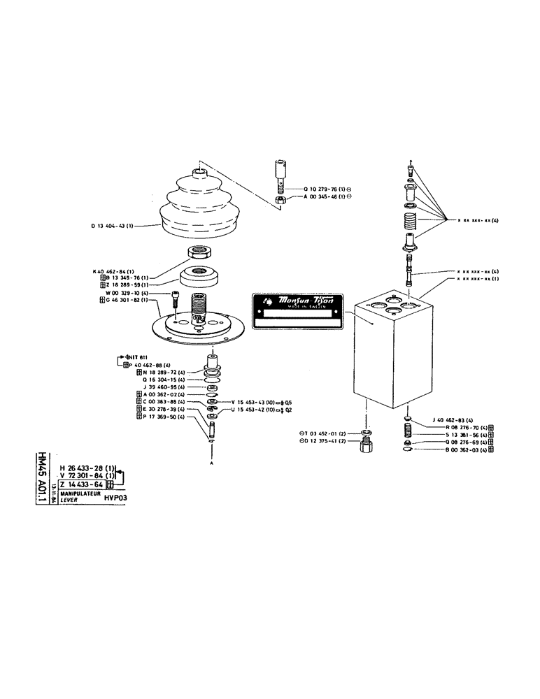 Схема запчастей Case 220 - (189) - LEVER (07) - HYDRAULIC SYSTEM