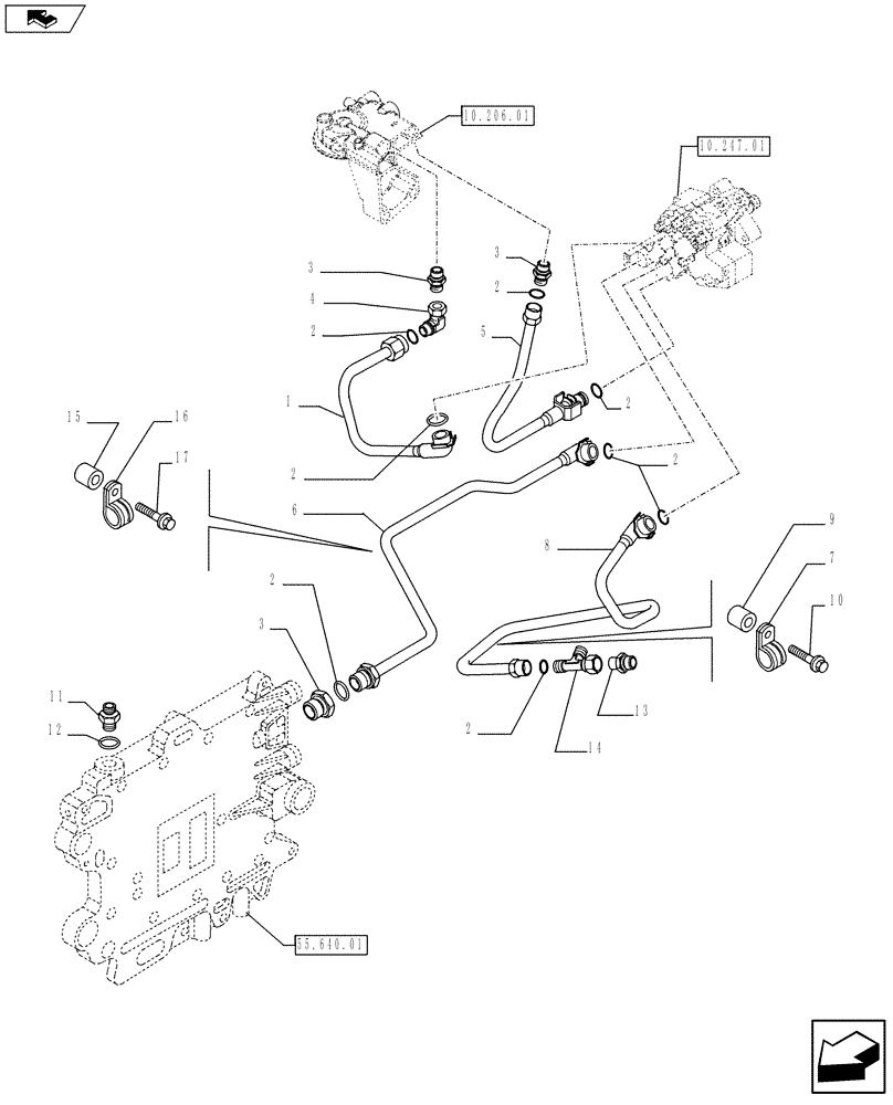 Схема запчастей Case F2CE9684P E024 - (10.218.01) - PIPING - FUEL (504192460) (10) - ENGINE