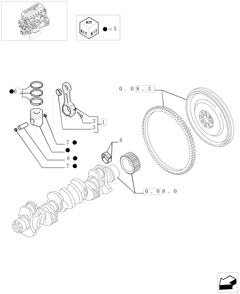 Схема запчастей Case F3BE0684A B001 - (0.08.65[01]) - CONNECTING ROD (99478485) 