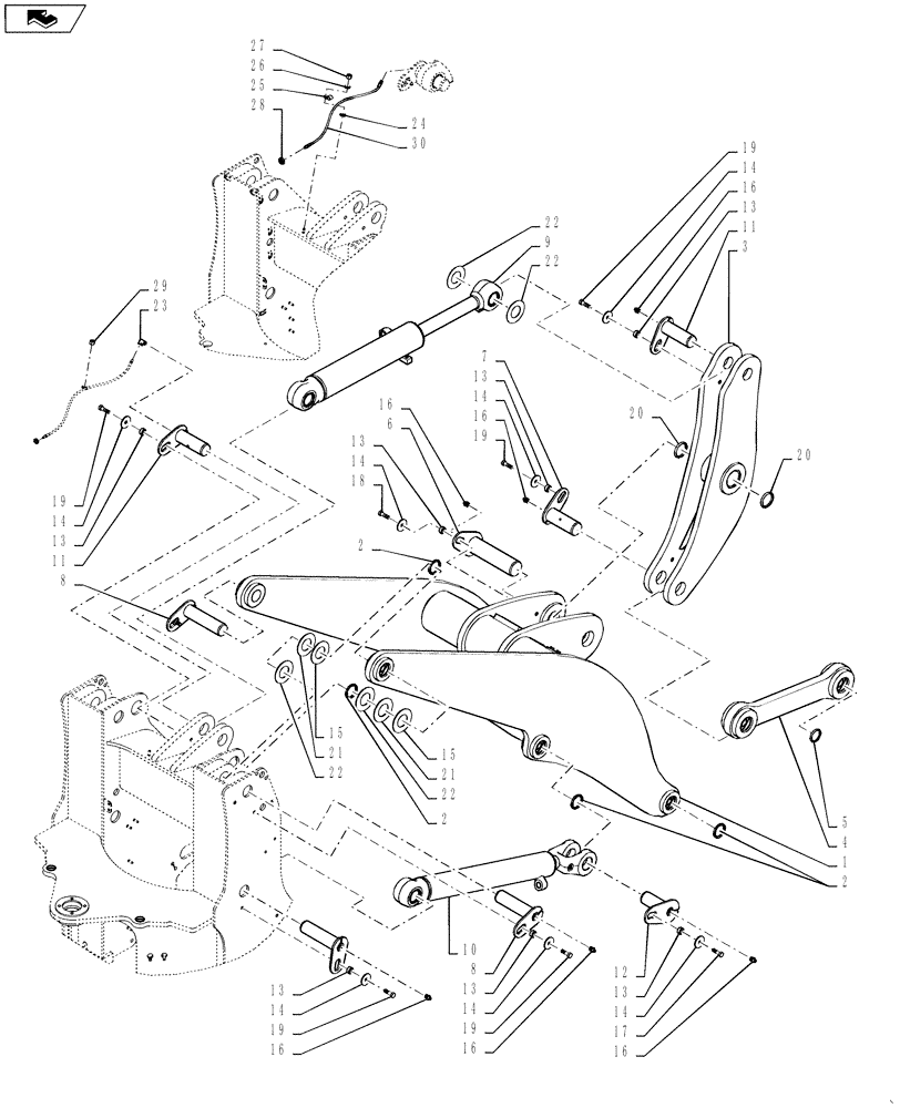 Схема запчастей Case 521F - (39.105.02) - LIFT ARM INSTALLATION, XR/LR (39) - FRAMES AND BALLASTING