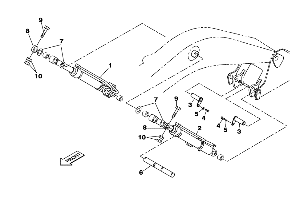 Схема запчастей Case CX250C - (08-009[00]) - HYDRAULIC CIRCUIT - BOOM CYLINDER - WITHOUT SAFETY VALVE (08) - HYDRAULICS