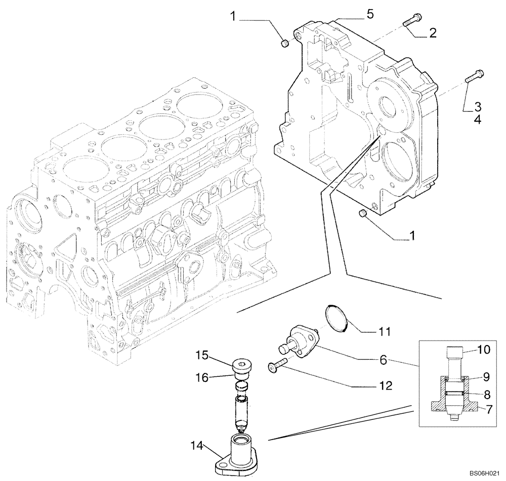 Схема запчастей Case 650K - (02-13) - GEAR COVER - REAR HOUSING (02) - ENGINE