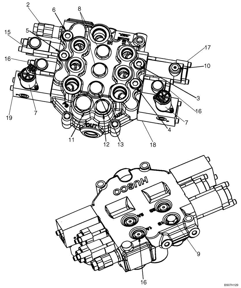 Схема запчастей Case 430 - (08-21B) - CONTROL VALVE - 87546975 VALVE ASSY (08) - HYDRAULICS