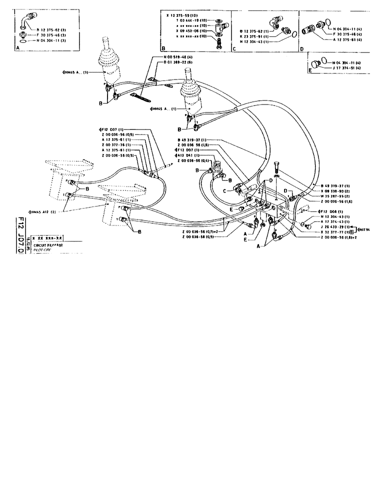 Схема запчастей Case 90BCL - (189) - PILOT CIRCUIT (07) - HYDRAULIC SYSTEM