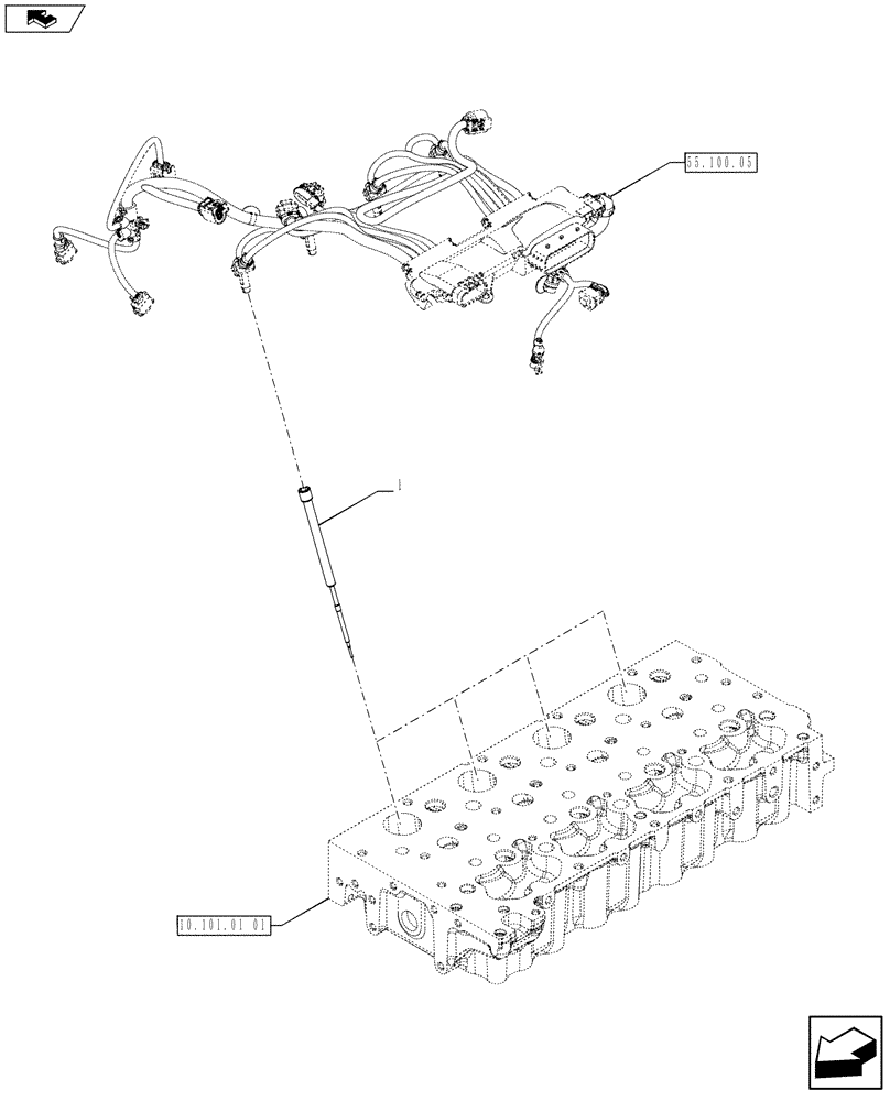 Схема запчастей Case F5HFL413B A001 - (55.201.02) - MOTOR ELECTRIC INSTALLATION (504381674) (55) - ELECTRICAL SYSTEMS