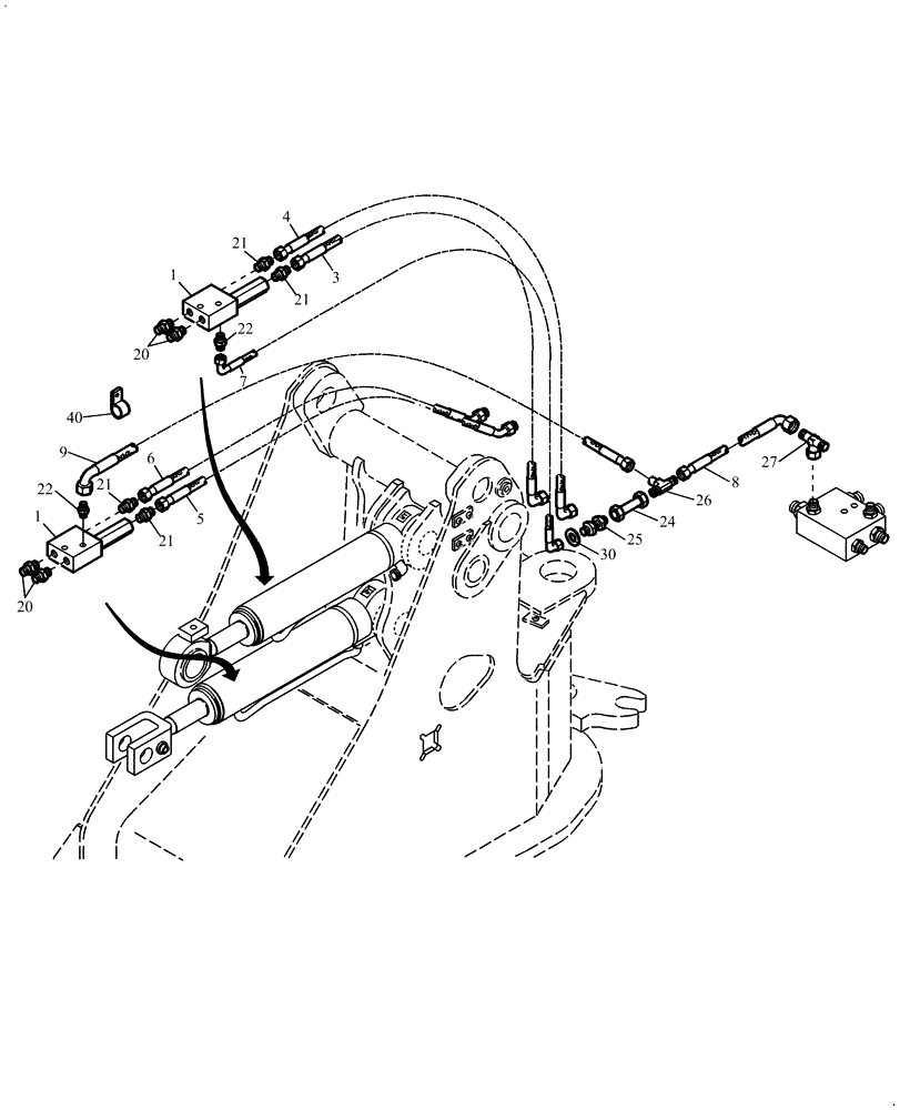 Схема запчастей Case 21E - (76.200 [2991933000]) - PIPE-BREAK PROTEC. INSTALLATION (35) - HYDRAULIC SYSTEMS