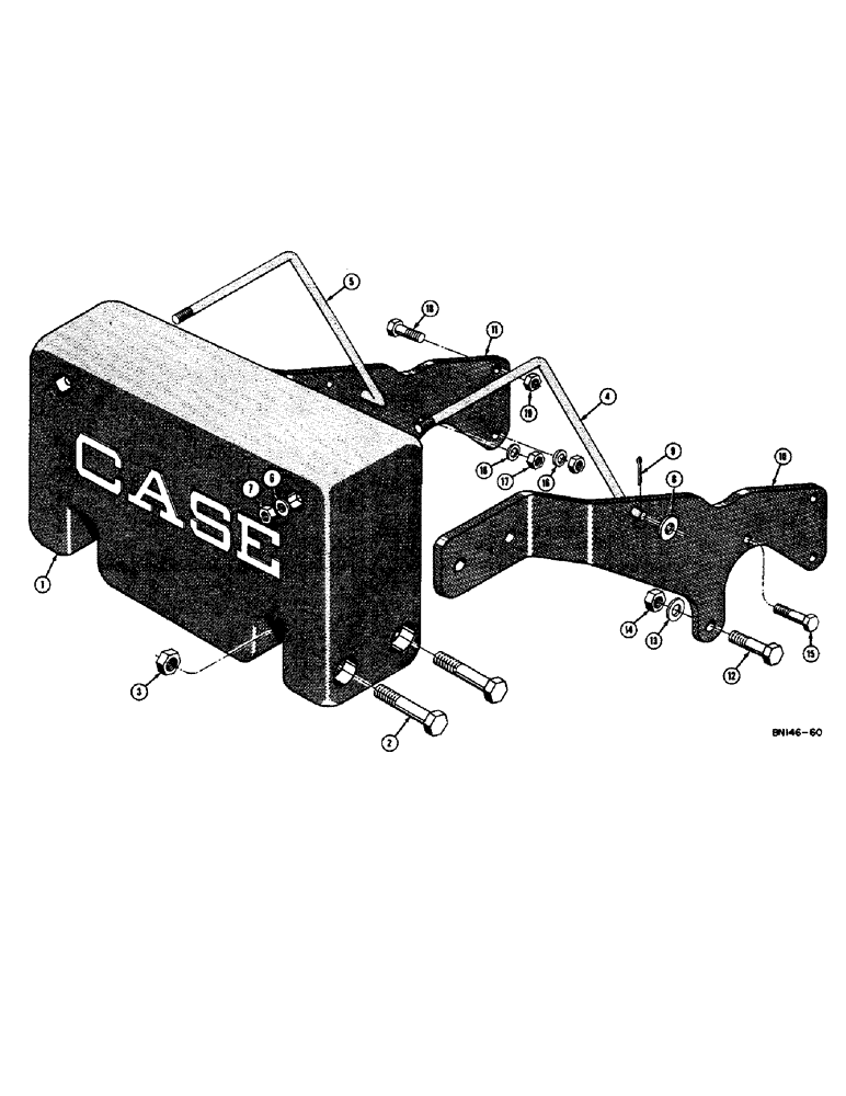 Схема запчастей Case 420B - (102) - 900 LB. COUNTERWEIGHT (WITH WINCH) (18) - ATTACHMENT ACCESSORIES