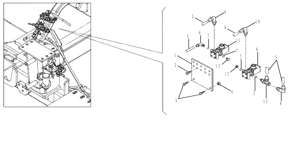 Схема запчастей Case 330B - (49A02001134[001]) - PNEUMATIC SYSTEM, FRONT FRAME - OPTION (P.I.N. HHD0330BN7PG57000 AND AFTER) (84293537) (09) - Implement / Hydraulics / Frame / Brakes