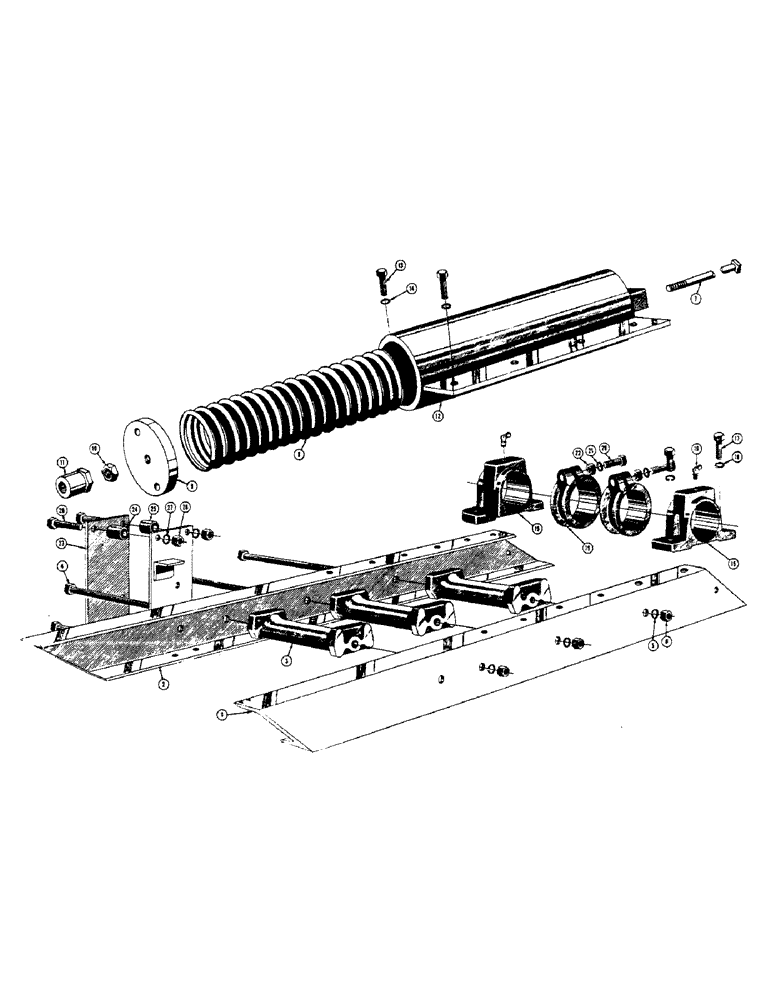 Схема запчастей Case 320 - (074) - TRACK FRAME AND RECOIL SPRING (04) - UNDERCARRIAGE