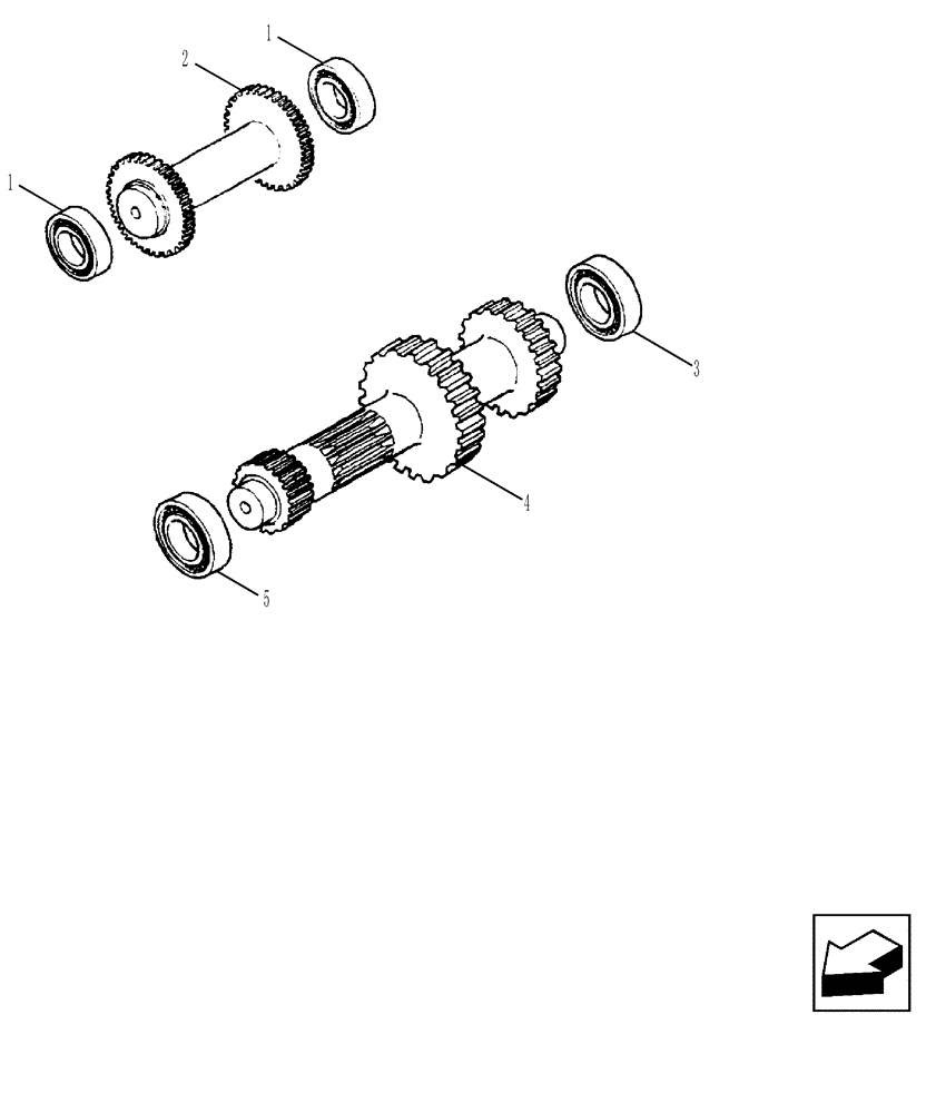 Схема запчастей Case 580SM - (21.154.02) - TRANSMISSION, 2WD (580SM) - SHAFT, REVERSE & PRIMARY (21) - TRANSMISSION