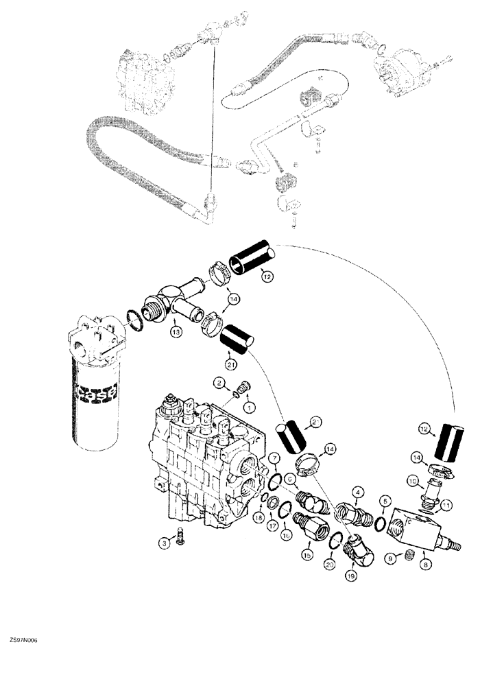 Схема запчастей Case 550G - (8-05A) - EQUIPMENT HYDRAULIC CIRCUIT, PUMP TO CONTROL VALVE AND RESERVOIR (07) - HYDRAULIC SYSTEM