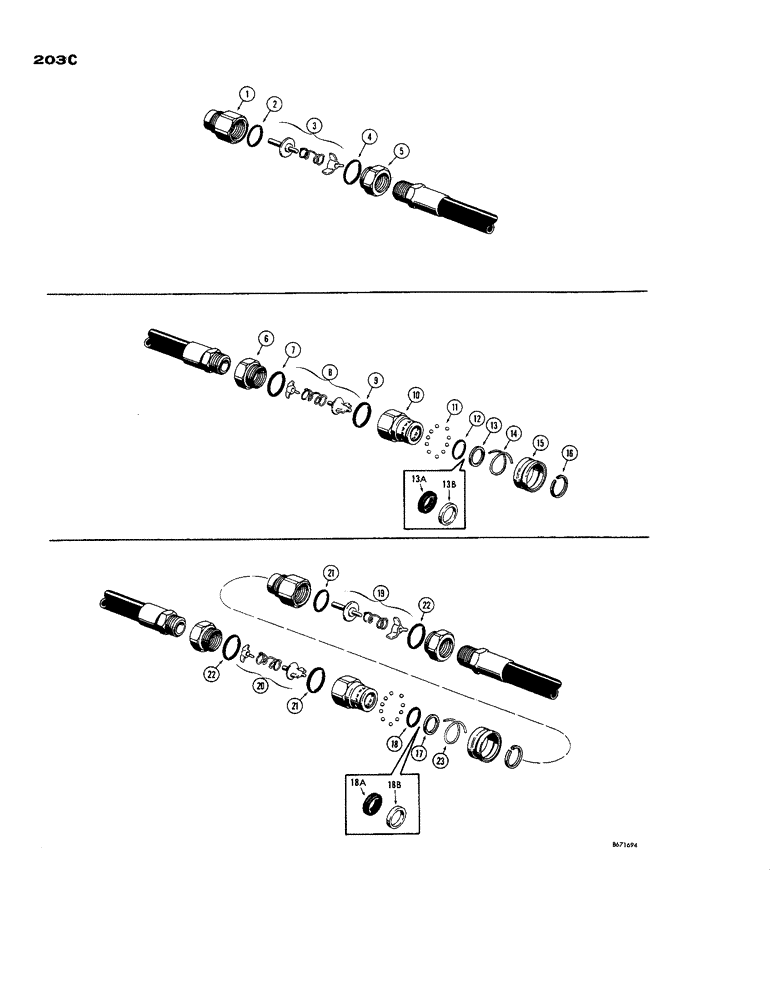 Схема запчастей Case 850 - (203C) - DYDRAULIC COUPLINGS, D31617 HYDRAULIC COUPLING (07) - HYDRAULIC SYSTEM