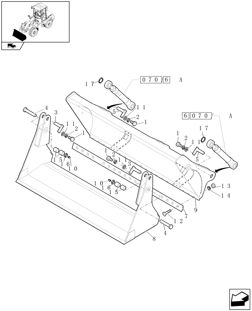 Схема запчастей Case 321E - (082/01[01]) - 4X1 STANDARD BUCKET (1M³) X 2100MM (09) - LOADER/BACKHOE