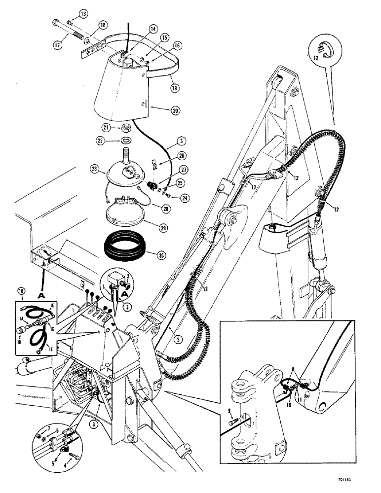 Схема запчастей Case 680CK - (162) - DIPPER LIGHT (55) - ELECTRICAL SYSTEMS