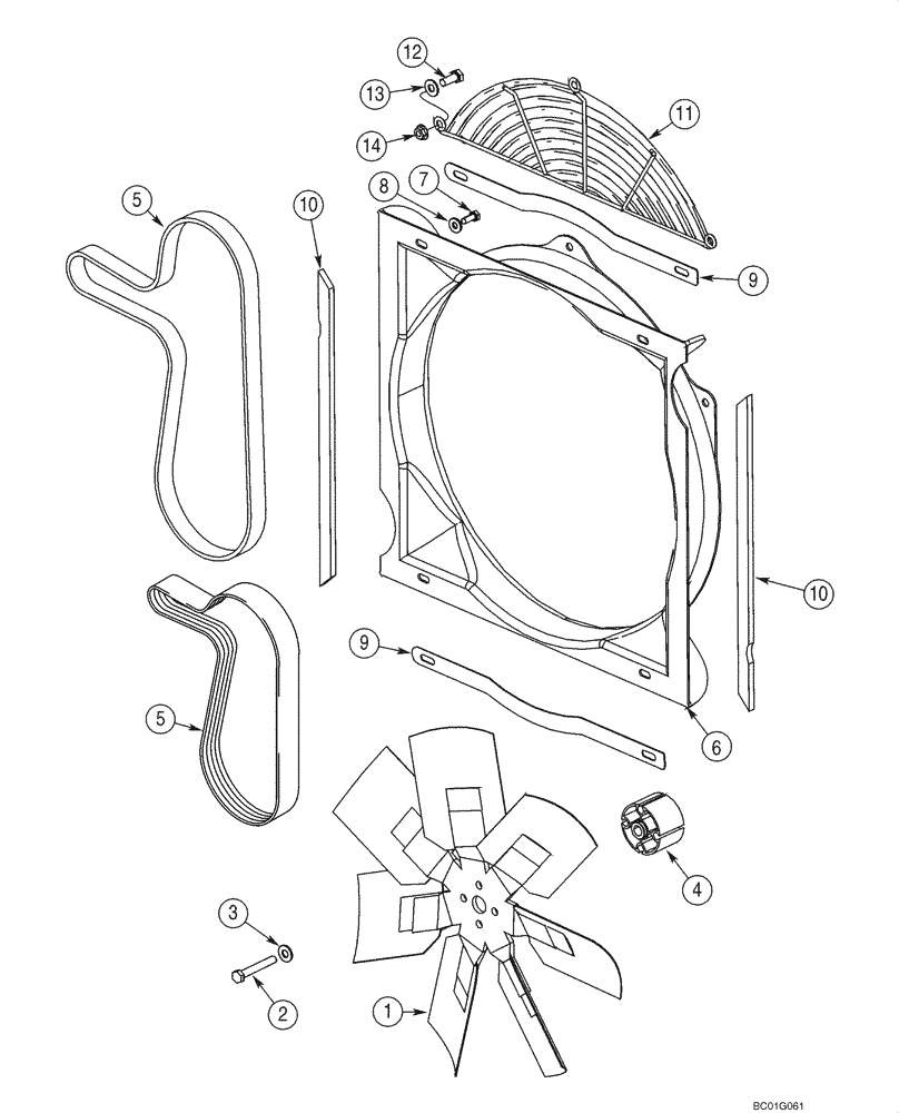 Схема запчастей Case 60XT - (02-02) - FAN - FAN BELT (02) - ENGINE