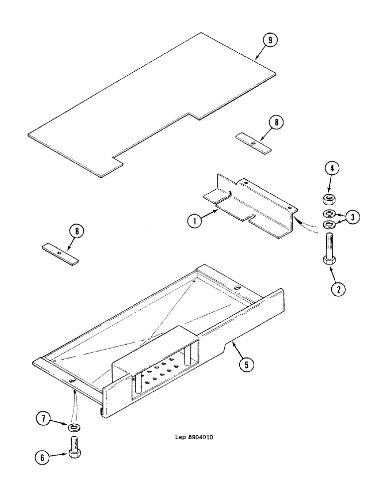 Схема запчастей Case 688C - (9D-10) - CAB FLOOR LOWER LOCK (05.1) - UPPERSTRUCTURE CHASSIS/ATTACHMENTS