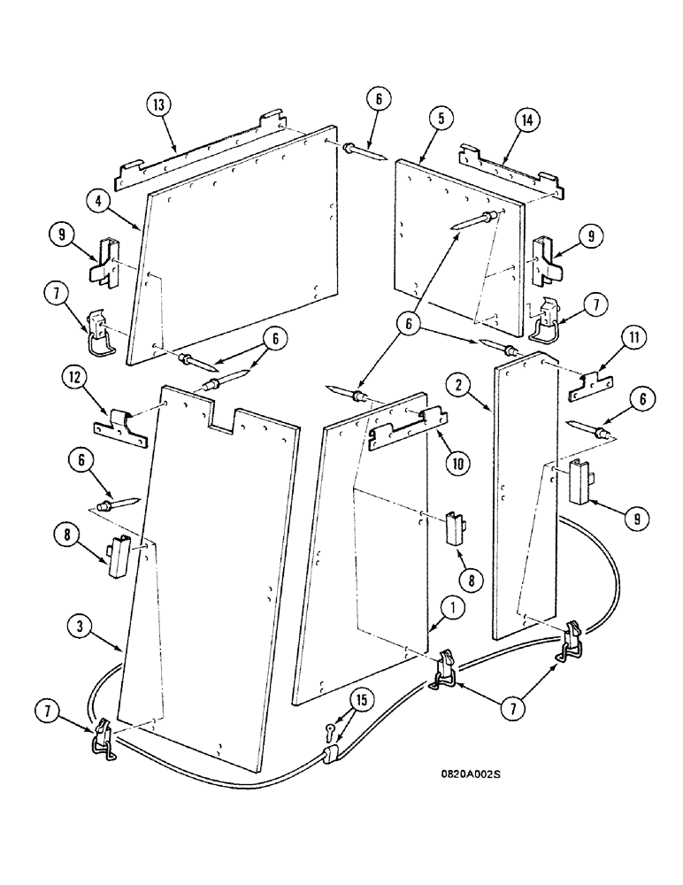 Схема запчастей Case 688C - (9E-38) - CAB ANTI-VANDALISM ACCESSORIES (05.1) - UPPERSTRUCTURE CHASSIS/ATTACHMENTS