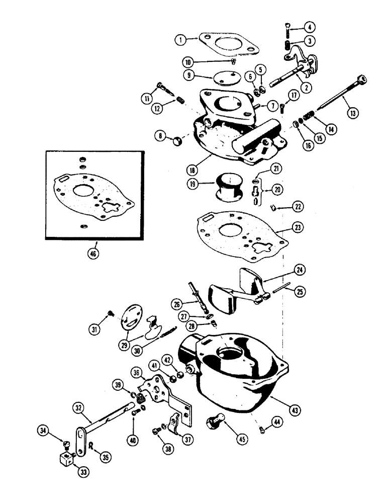 Схема запчастей Case 430CK - (021A) - G11050 CARBURETOR, (148B) SPARK IGNITION ENGINE 