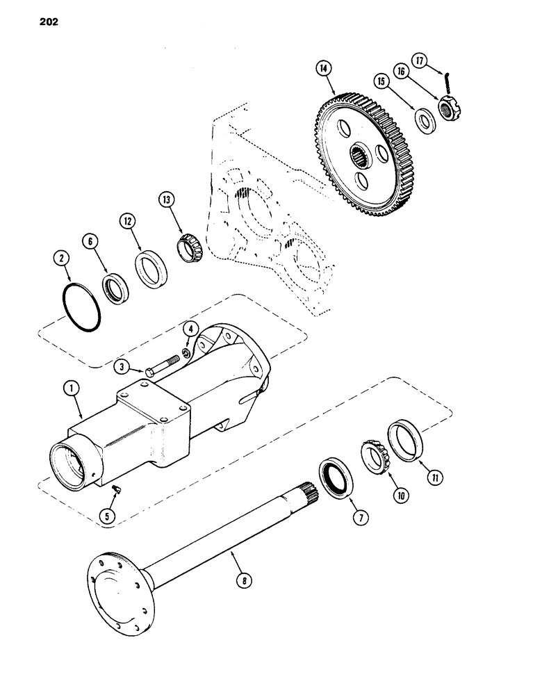 Схема запчастей Case 480D - (202) - REAR AXLE, TRANSAXLE, PRIOR TO TRANSMISSION S/N 16270319 (27) - REAR AXLE SYSTEM