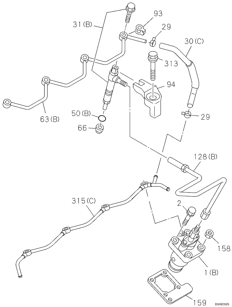 Схема запчастей Case CX80 - (03-05) - FUEL SYSTEM - FUEL INJECTION PUMP (03) - FUEL SYSTEM