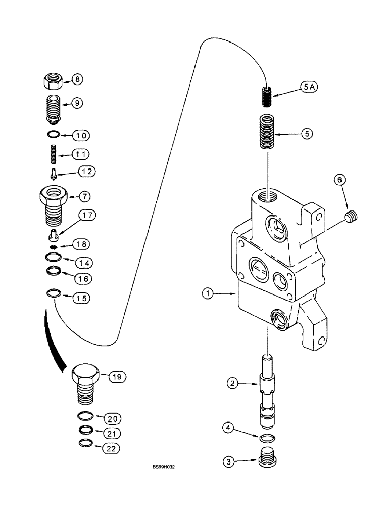 Схема запчастей Case 570LXT - (8-074) - LOADER CONTROL VALVE INLET SECTION - WITH STEERING RELIEF VALVE (08) - HYDRAULICS