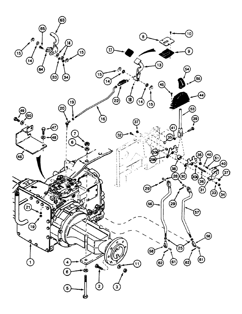 Схема запчастей Case 580SK - (6-26) - TRANSAXLE AND DIFFERENTIAL LOCK (06) - POWER TRAIN