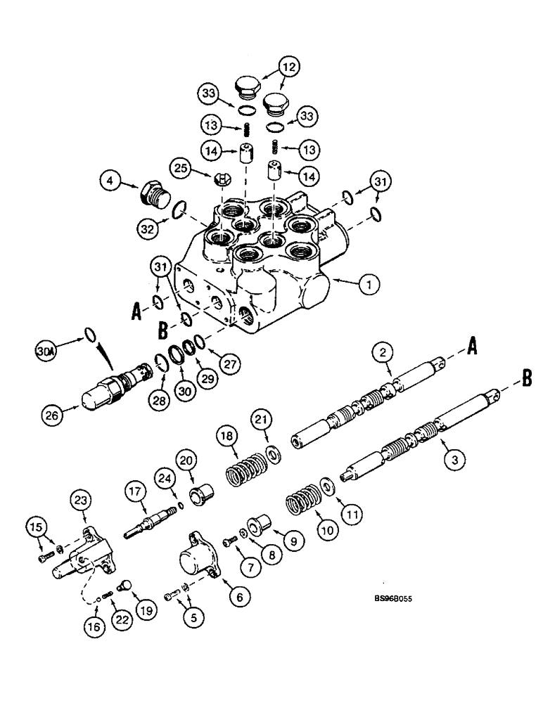 Схема запчастей Case 1825B - (8-12) - VALVE ASSEMBLY, LOADER CONTROL (08) - HYDRAULICS