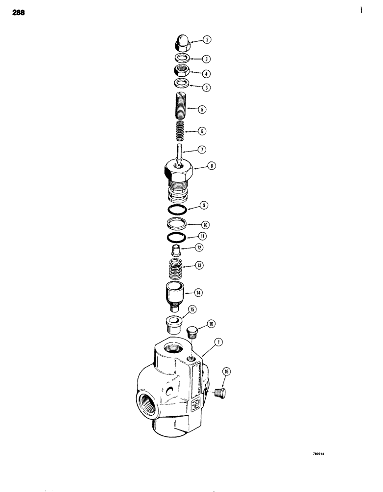 Схема запчастей Case 680G - (288) - L104049 AND L59641 HYDRAULIC RELIEF VALVE (08) - HYDRAULICS