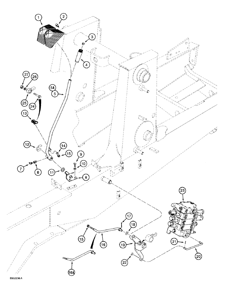 Схема запчастей Case 580SK - (9-006) - LOADER CLAM CONTROL (09) - CHASSIS/ATTACHMENTS