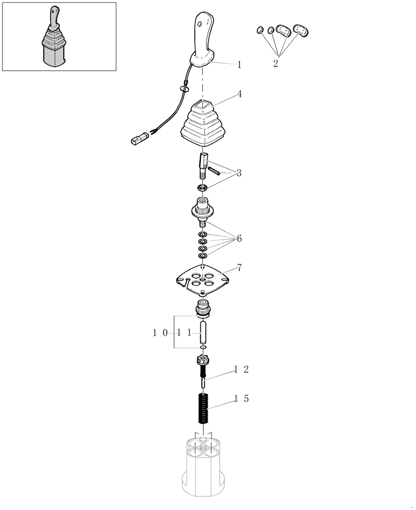 Схема запчастей Case CX16B - (1.070[15B]) - RH HYDRAULIC CONTROL LEVER ASSY (35) - HYDRAULIC SYSTEMS