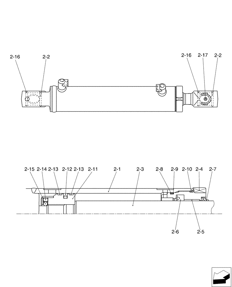 Схема запчастей Case CX17B - (01-005[02]) - CYLINDER INSTAL (35) - HYDRAULIC SYSTEMS