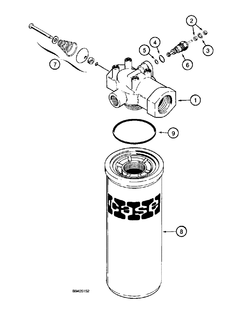 Схема запчастей Case 580L - (8-136) - HYDRAULIC OIL FILTER (08) - HYDRAULICS