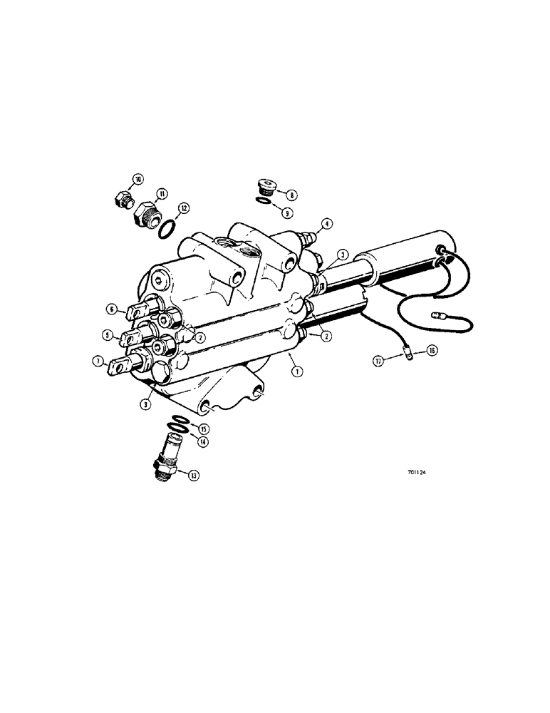 Схема запчастей Case 680CK - (232[A]) - L15308 LOADER CONTROL VALVE - 3 SPOOL (35) - HYDRAULIC SYSTEMS