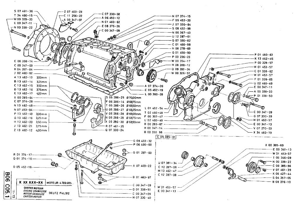 Схема запчастей Case TY45 - (B06 C05.1) - ENGINE CRANKCASE - DEUTZ F4L912 (01) - ENGINE