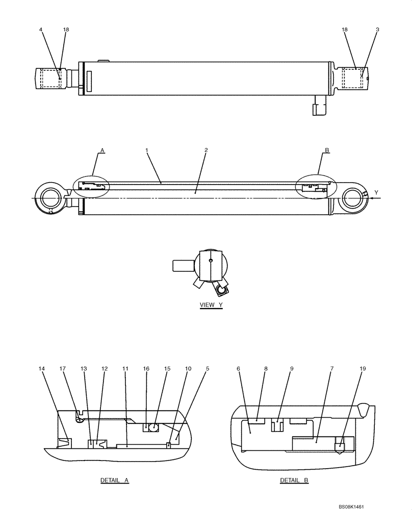 Схема запчастей Case CX50B - (07-040) - CYLINDER ASSY, BUCKET (PY01V00047F1) ELECTRICAL AND HYDRAULIC COMPONENTS