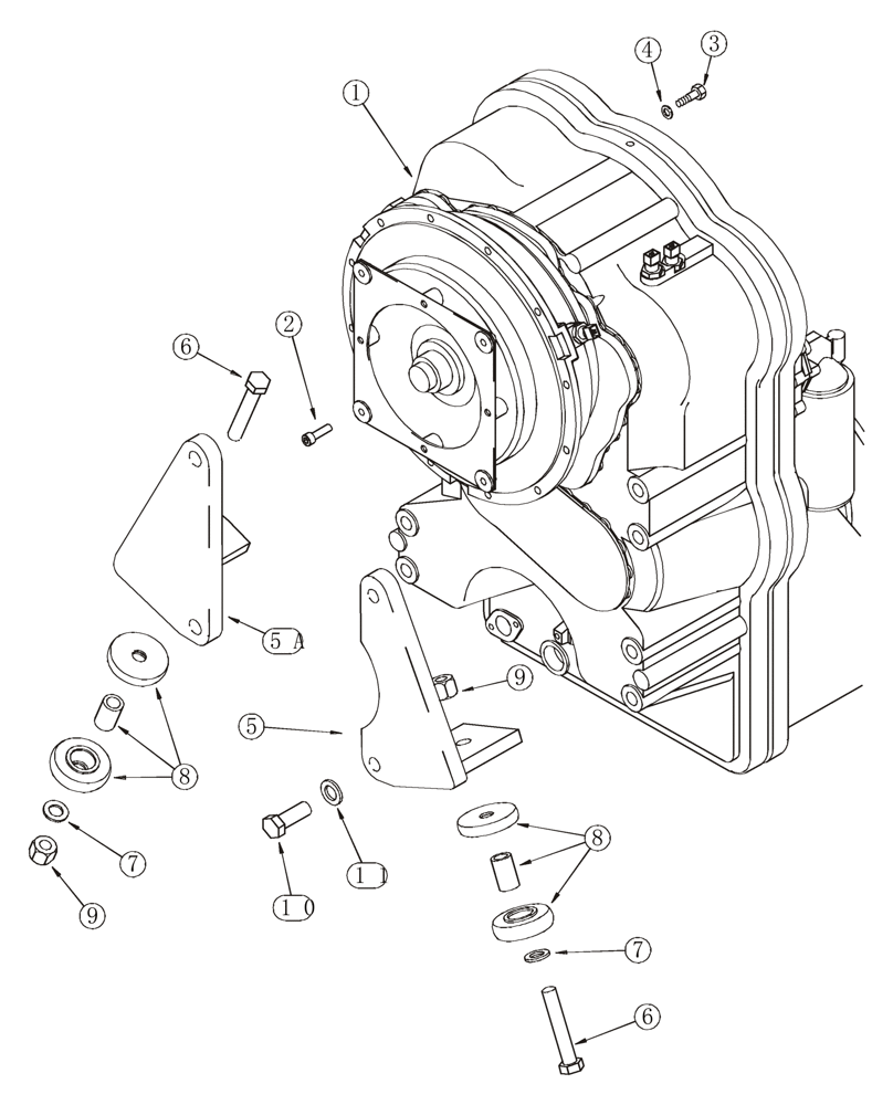 Схема запчастей Case 821C - (06-03) - MOUNTING TRANSMISSION (06) - POWER TRAIN