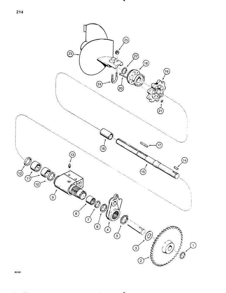 Схема запчастей Case SD100 - (214) - TRENCHER BOOM MOUNTING SHAFT AND AUGER (89) - TOOLS